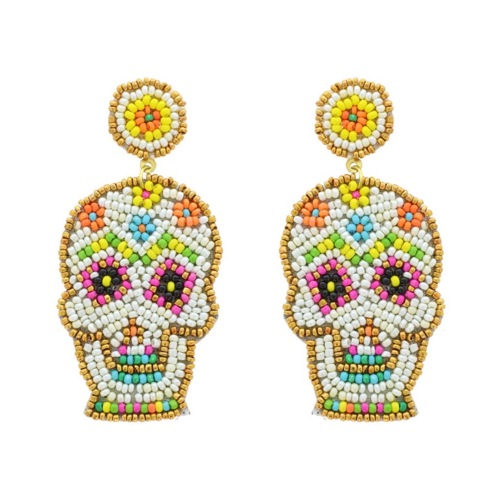 Day of the Dead sugar skull earrings